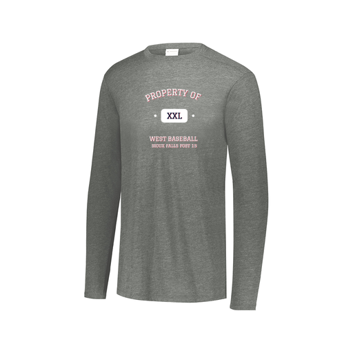 [FTLCUBGY-AXS-LOGO2] Decker Men's Tri-Blend T-Shirt - Long Sleeve (Adult XS, Gray, Logo 2)