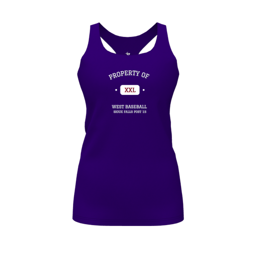 [FT0TRBPP-FYS-LOGO1] Decker Racerback Tank Top (Female Youth S, Purple, Logo 1)