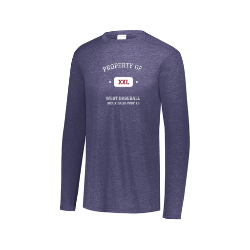 [FTLCUBNV-AXS-LOGO1] Decker Men's Tri-Blend T-Shirt - Long Sleeve (Adult XS, Navy, Logo 1)