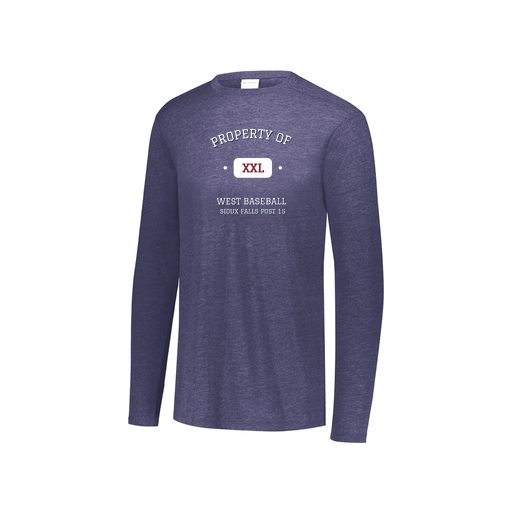 [FTLCUBNV-YS-LOGO1] Decker Youth Tri-Blend T-Shirt - Long Sleeve (Youth S, Navy, Logo 1)