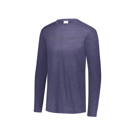 [FTLCUBNV-YS-LOGO3] Decker Youth Tri-Blend T-Shirt - Long Sleeve (Youth S, Navy, Logo 3)