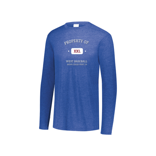 [FTLCUBRY-YS-LOGO1] Decker Youth Tri-Blend T-Shirt - Long Sleeve (Youth S, Royal, Logo 1)