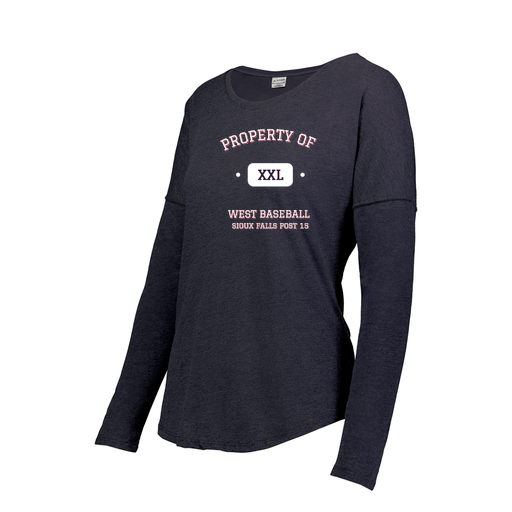 [FTLCUBNV-FAXS-LOGO2] Decker Women's Tri-Blend T-Shirt - Long Sleeve (Female Adult XS, Navy, Logo 2)